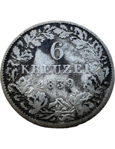 6 Kreuzer 1839 William I Kingdom of Württemberg 2