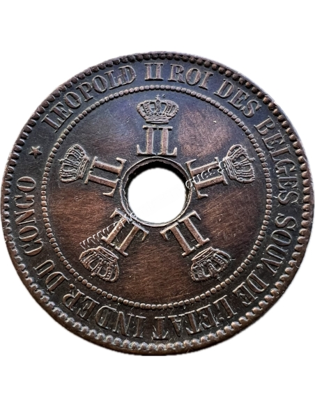 10 Centimes 1894 Leopold II Belgian Congo