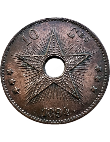 10 Centimes 1894 Leopold II Belgian Congo