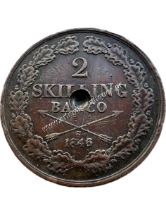 2 Skilling Banco 1846 Oscar I Sweden 2