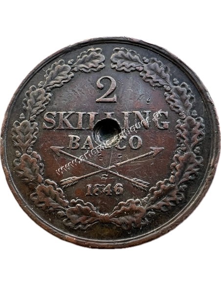 2 Skilling Banco 1846 Oscar I Σουηδία