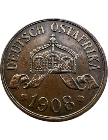 5 Heller 1908 Wilhelm II German East Africa