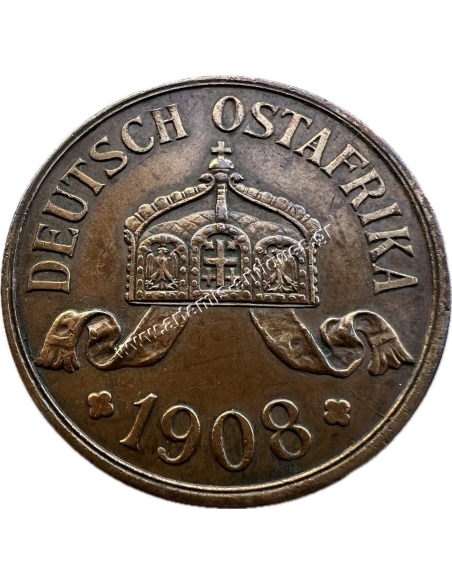 5 Heller 1908 Wilhelm II German East Africa