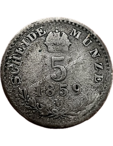 5 Kreuzer 1859 V Francis Joseph I Αυστριακή Αυτοκρατορία