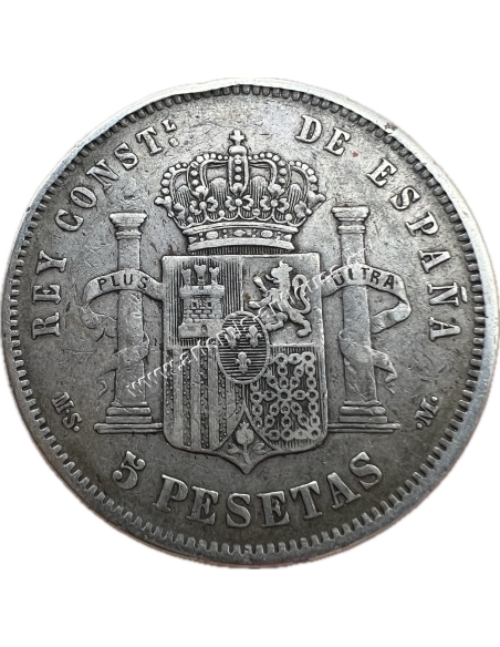 5 Pesetas 1881(82) Alfonso XII Spain