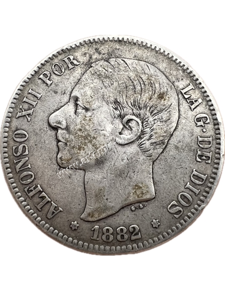 5 Pesetas 1881(82) Alfonso XII Ισπανία