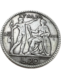 20 Lire 1927 VI Vittorio Emanuele III Ιταλία 2