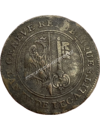 6 Sols 1795 Swiss Cantons Geneva Variety Small E Rare