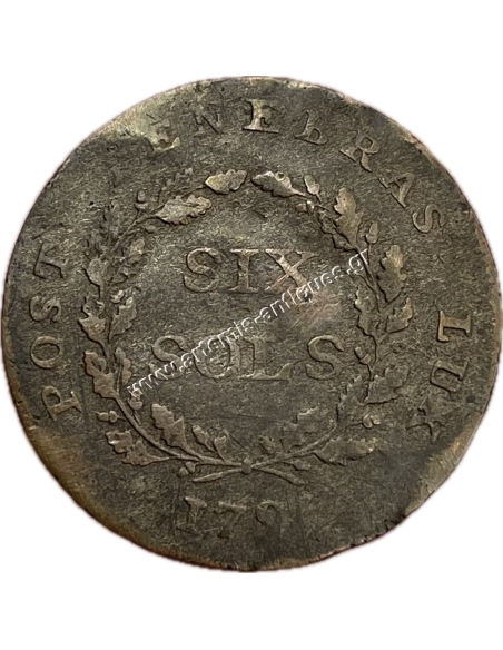 6 Sols 1795 Swiss Cantons Geneva Variety Small E Rare
