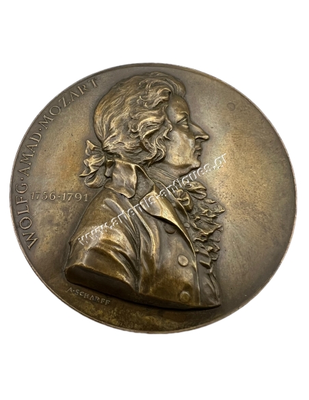 Wolfgang Amadeus Mozart Medal by A. Scharff