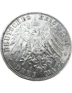 3 Mark 1910 Otto Βασίλειο της Βαυαρίας 2