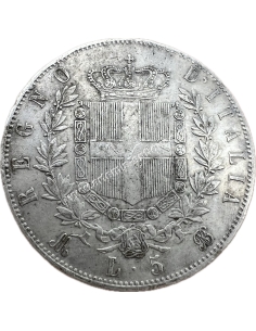 5 Lire 1870 M BN Vittorio Emanuelle II Italy 2