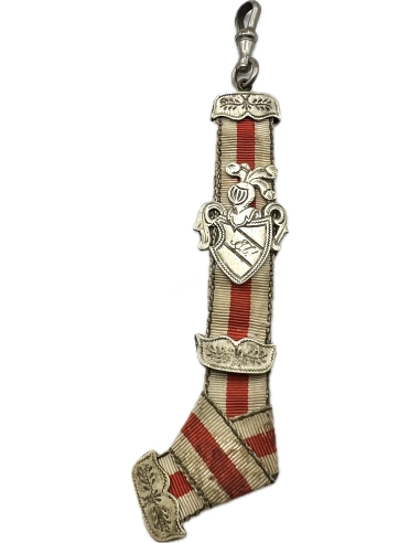 Vintage German Student Fraternity Friendship Watch Chain Ribbon Fob