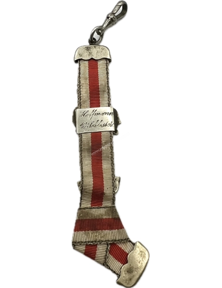 Vintage German Student Fraternity Friendship Watch Chain Ribbon Fob