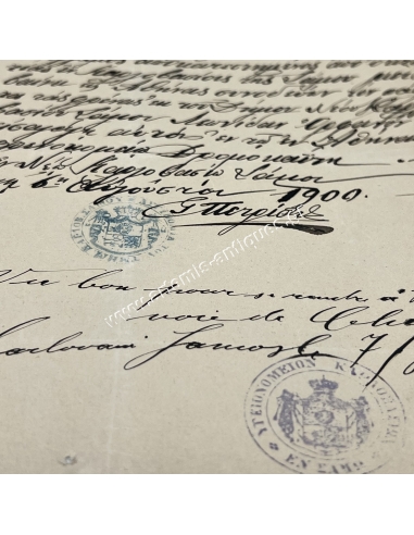 Principality of Samos, Passage Permit to Athens 1900