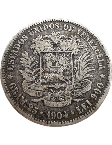 5 Bolivares 1904 Venezuela