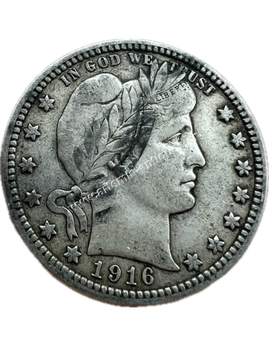 25 Cents 1916 D XF+ Barber Quarter