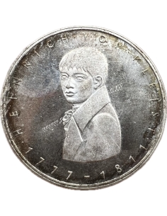 5 Marks 1977 Heinrich von Kleist  Proof BU Germany