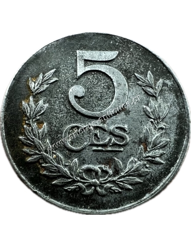5 Centimes 1922 Charlotte Λουξεμβούργο Key Date