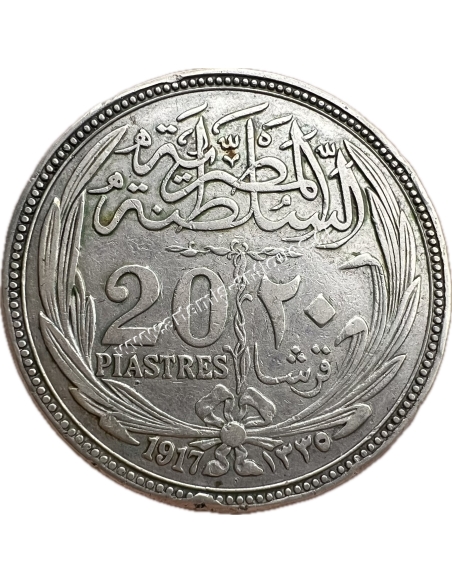 20 Qirsh/Piastres 1917 Hussein Kamel Egypt
