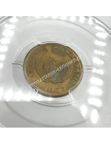 50 Lepta 1973 Regime of the Colonels PCGS MS66