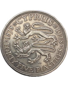 45 Piastres 1928 George V Cyprus 2