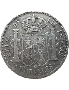 10 Reales 1854 Isabel II Spain 2