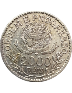 2000 Reis 1913 No Dashes between Stars Brazil 2