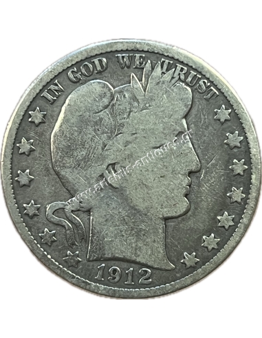 1/2 Dollar 1912 Barber Half Dollar