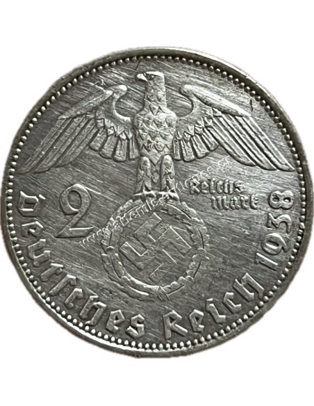 2 Marks 1938 E Paul von Hindenburg Germany