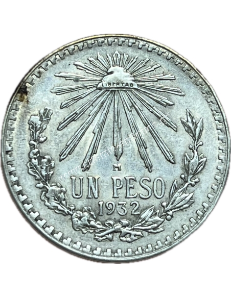 1 Peso 1932 "open 9" Mexico