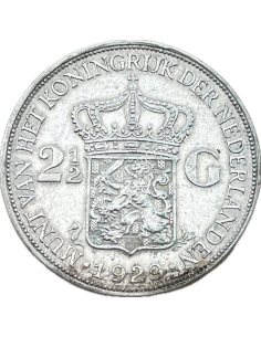 2 1/2 Gulden 1929 Wilhelmina Ολλανδία 2
