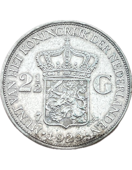 2 1/2 Gulden 1929 Wilhelmina Ολλανδία
