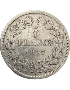 5 Francs 1837 B Louis Philippe I Γαλλία 2