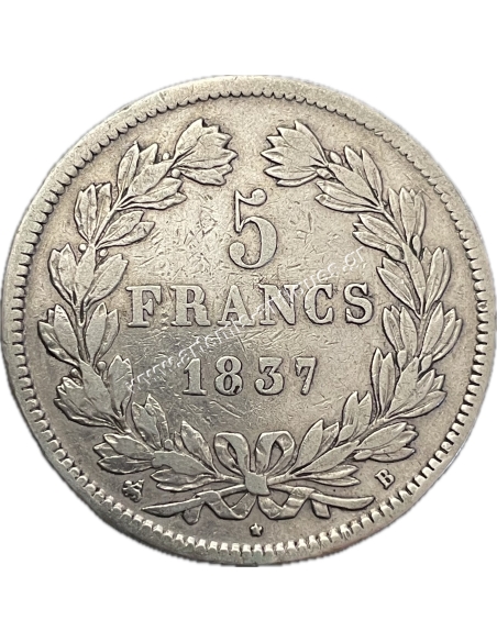 5 Francs 1837 B Louis Philippe I France