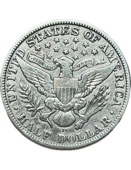 1/2 Dollar 1912 D Barber Half Dollar