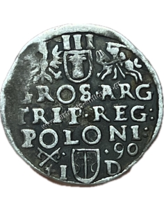 Trojak / 3 Grosze 1590 Sigismund III Vasa Poznań Πολωνική Λιθουανική Κοινοπολιτεία 2