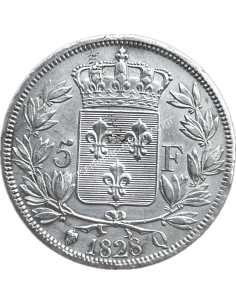 5 Francs 1828 Q Charles X Γαλλία Σπάνιο 2