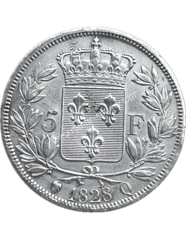 5 Francs 1828 Q Charles X France Rare