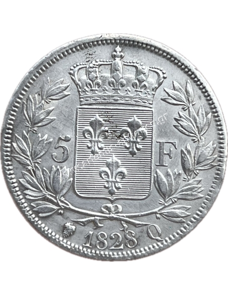 5 Francs 1828 Q Charles X France Rare