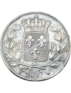 5 Francs 1827 W Charles X Γαλλία 2