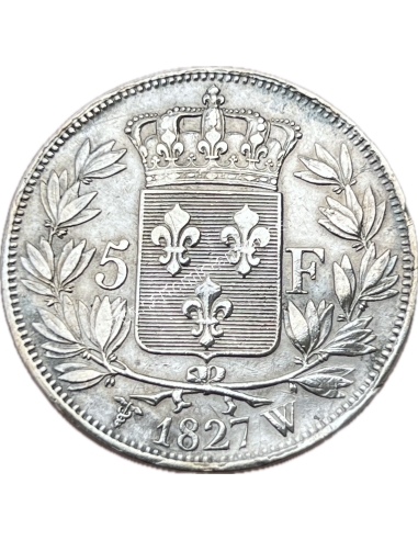 5 Francs 1827 W Charles X Γαλλία