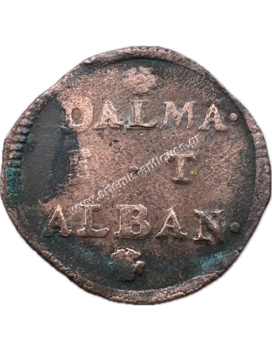 2 Soldi (1 Gasette) 1691 DALMA E.T ALBAN Dalmatia and Albania Venice Italian States