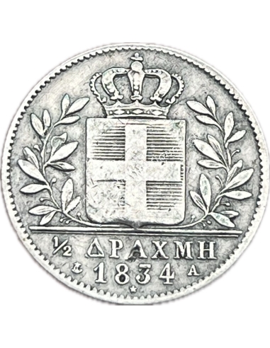 1/2 Drachma 1834 Othon