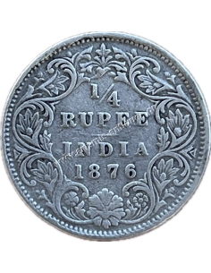 1/4 Rupee 1876 Victoria Βρετανική Ινδία 2