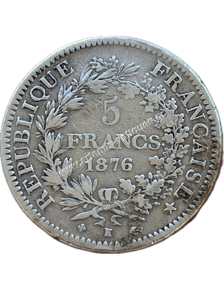 5 Francs 1876 K Γαλλία Σπάνιο