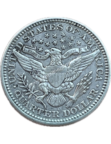 1/4 Dollar 1916 D Barber Quarter