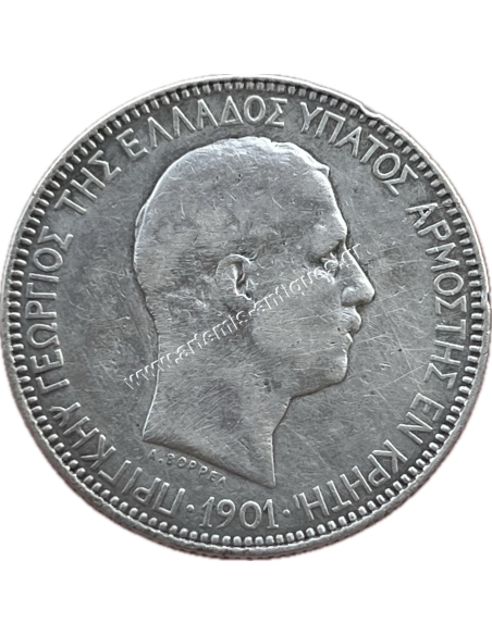 5 Drachmas 1901 Prince George Cretan State