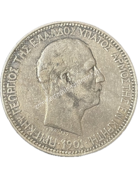 5 Δραχμές 1901 Πρίγκηπας Γεώργιος Κρητική Πολιτεία