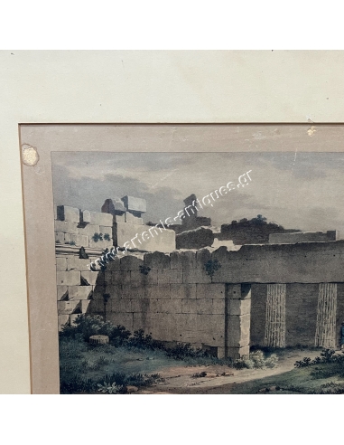West Front of the Great Gate of the Propylea at Athens, Coloured Aquatint, Edward Dodwell, C. Hullmandel